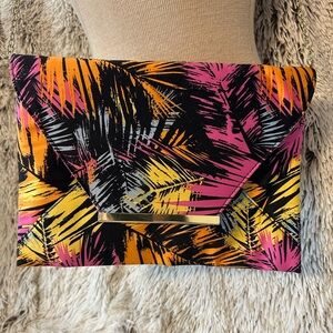 Madison West Palm Tree Envelope Crossbody Shoulder Bag‎ Clutch Tropical Colorful